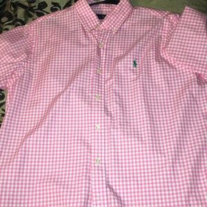 Pink polo button down